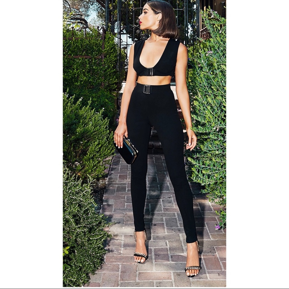 High waisted fitted pants